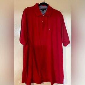 Tommy Hilfiger Men’s Bright Red Polo with Signature Flag